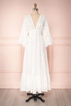 Aimiliona White Embroidered Maxi Bridal Dress | Boudoir 1861 front view