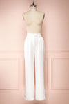 Ainsley White Silky Wide Leg Pants | Boudoir 1861 front view