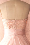Airlia Rose - Light pink lace bust gown back close up