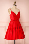 Aislin Red A-Line Short Dress | Boutique 1861 side view