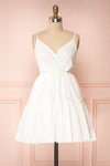 Aislin White A-Line Short Dress | Boutique 1861 front view