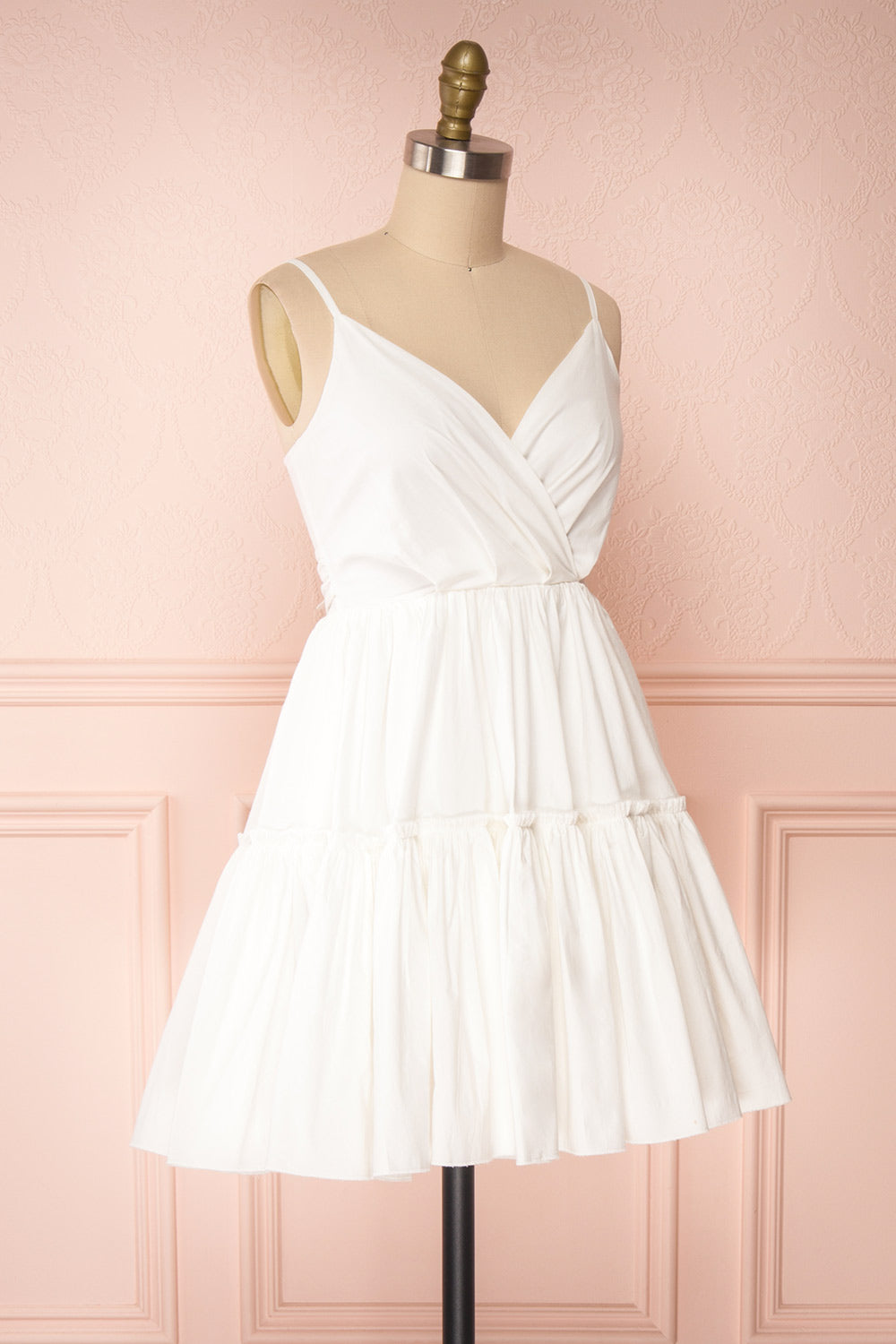 Aislin White A-Line Short Dress | Boutique 1861 side view 