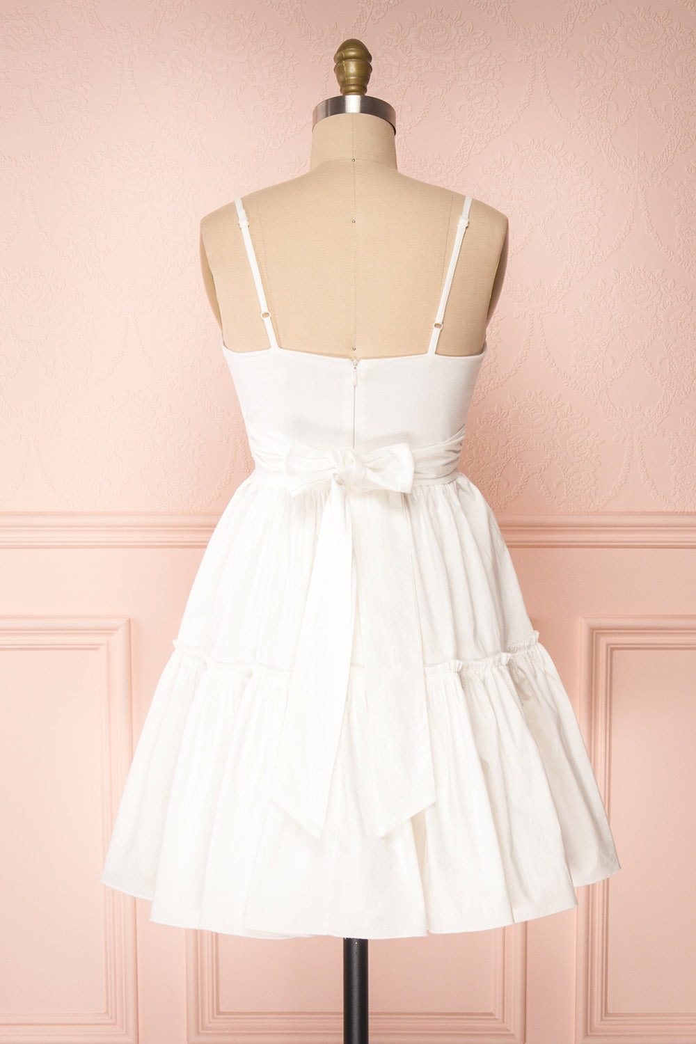 Aislin White A-Line Short Dress | Boutique 1861 back view