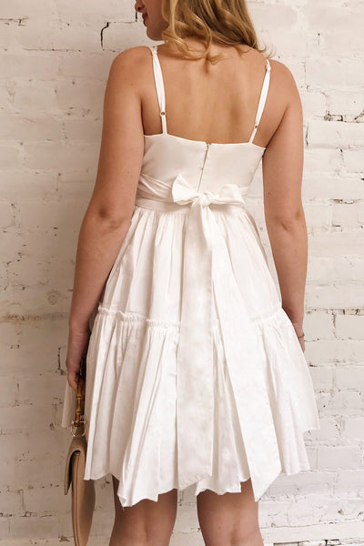 Aislin White A-Line Short Dress | Boutique 1861 model back