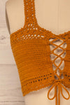 Aiyinion Burnt Orange Crocheted Lace Crop Top | La Petite Garçonne 2