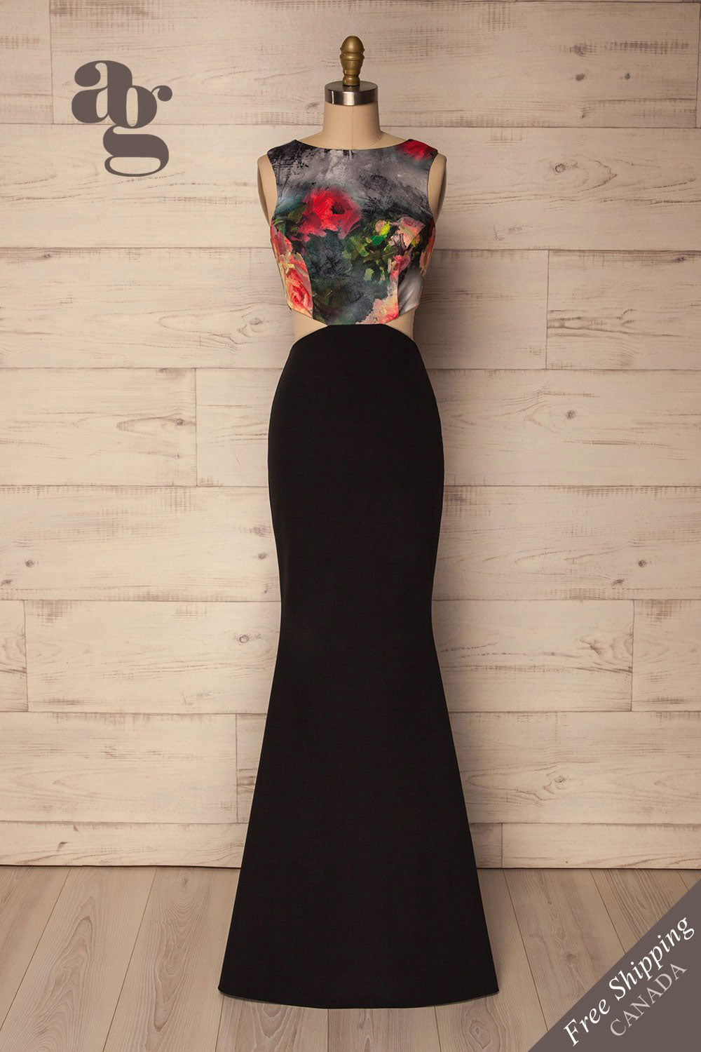 Aiyira Print Black Cut-Outs Mermaid Gown | La Petite Garçonne Chpt. 2 1