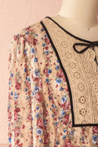 Aiza Floral Lace A-Line Vintage Style Dress | Boutique 1861