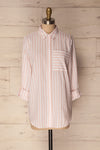 Ajmas Pink & White Striped High-Low Shirt | La Petite Garçonne 8