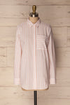 Ajmas Pink & White Striped High-Low Shirt | La Petite Garçonne 1
