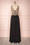 Akar Noir Black Chiffon Gown with Gold Appliqués | Boutique 1861 5
