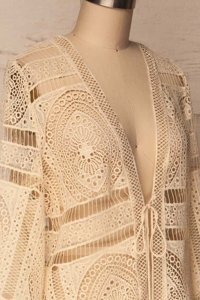Akharnai Ivory Crocheted Lace Kimono | La Petite Garçonne 4