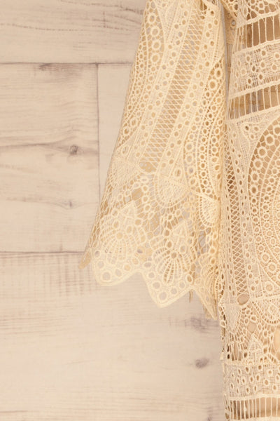 Akharnai Ivory Crocheted Lace Kimono | La Petite Garçonne 7