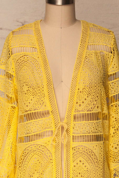Akharnai Yellow Crocheted Lace Kimono | La Petite Garçonne 2