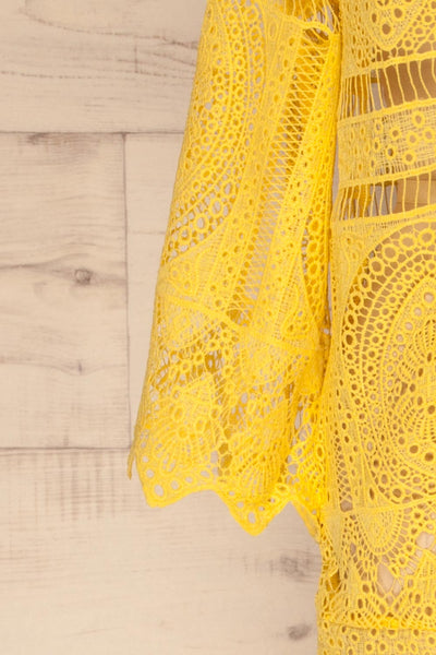 Akharnai Yellow Crocheted Lace Kimono | La Petite Garçonne 7