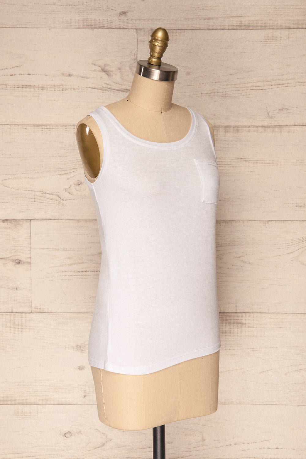 Aktion White Classic Tank Top with Pocket | La Petite Garçonne 4