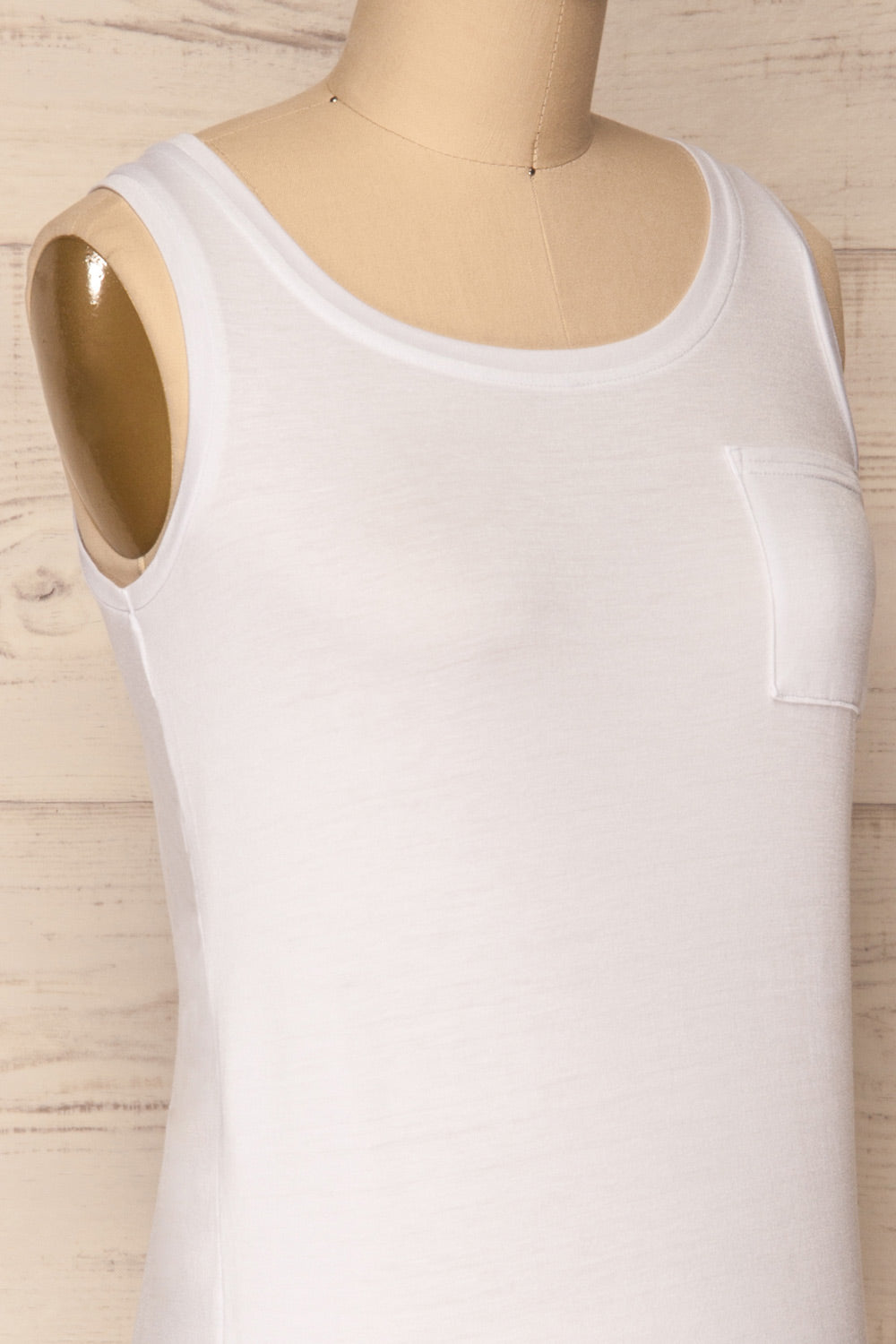 Aktion White Classic Tank Top with Pocket | La Petite Garçonne 5