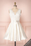 Alaine Ivory Embroidered Short A-Line Bridal Dress | Boudoir 1861