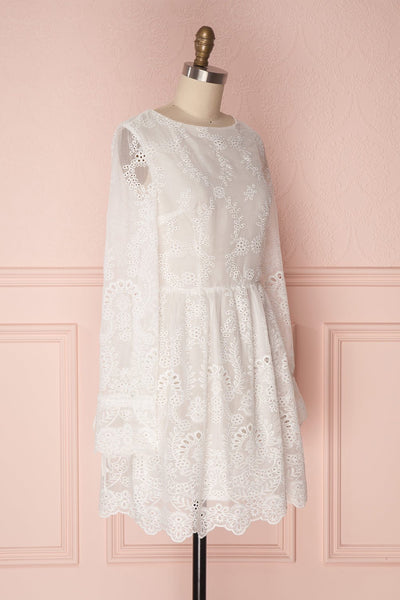 Alaya White Embroidered Lace A-Line Dress | Boutique 1861 3