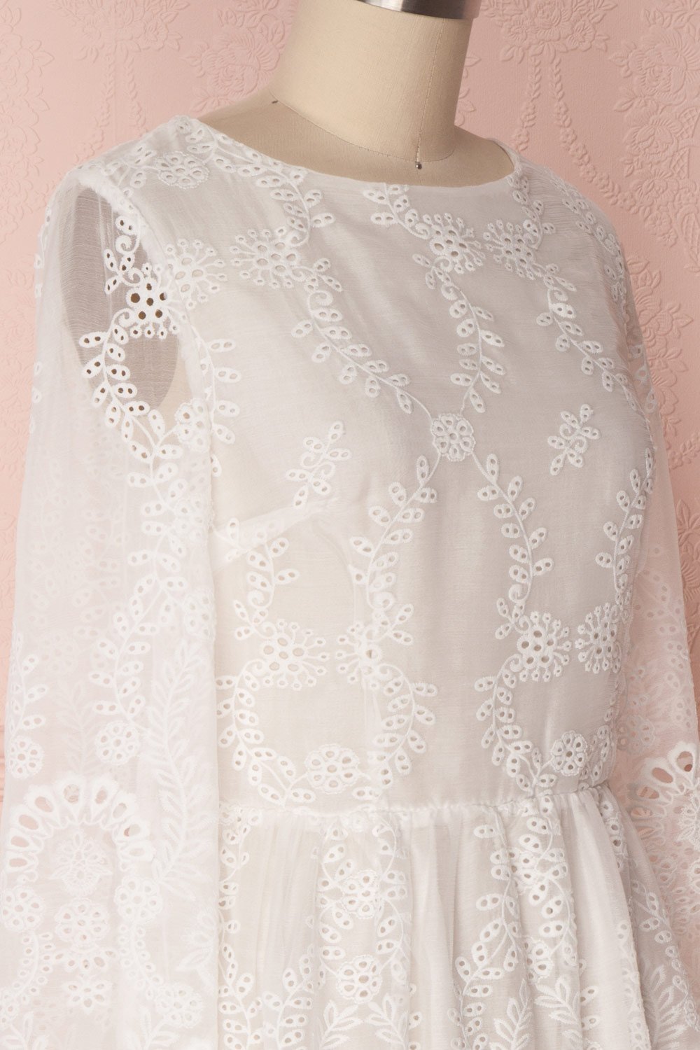 Alaya White Embroidered Lace A-Line Dress | Boutique 1861 4