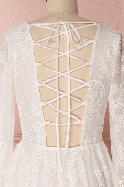 Alaya White Embroidered Lace A-Line Dress | Boutique 1861 2