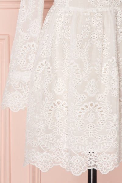 Alaya White Embroidered Lace A-Line Dress | Boutique 1861 7