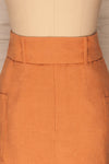 Albinka Apricot Linen Mini Skirt w/ Belt back close up | La petite garçonne