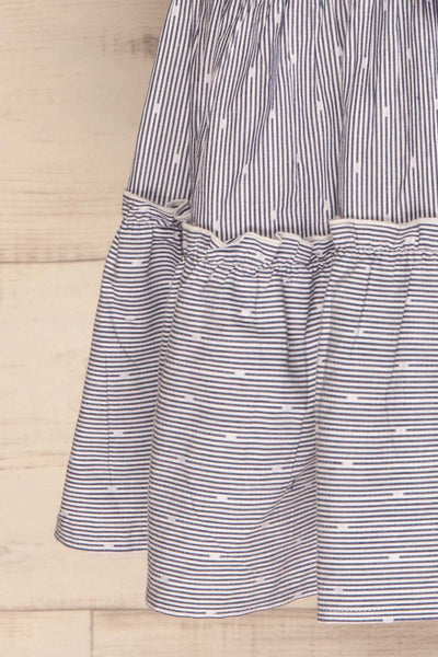 Alcester White & Blue Striped Ruffled Shirt Dress | La Petite Garçonne 7
