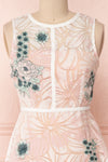 Alethea Pink & White Embroidered A-Line Midi Dress | Boutique 1861 2