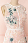 Alethea Pink & White Embroidered A-Line Midi Dress | Boutique 1861 4