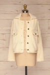 Alfonsia Cream White Buttoned Fuzzy Jacket | La petite garçonne front view open