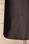 Alia Noir Black Midi Satin Skirt | Jupe skirt close up | La Petite Garçonne
