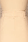 Alijo Beige Button-Up Mini Skirt with Pockets | La Petite Garçonne back close-up