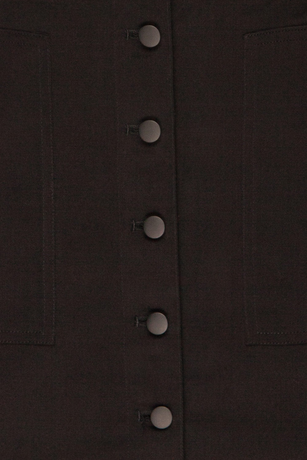 Alijo Black Button-Up Mini Skirt with Pockets | La Petite Garçonne fabric detail 