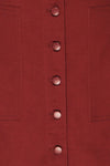 Alijo Burgundy Button-Up Mini Skirt with Pockets | La Petite Garçonne fabric detail
