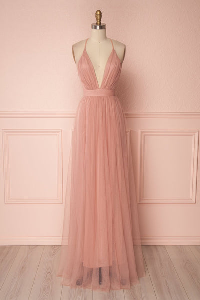 Tyffen | Pink & Gold Sequin Maxi Dress