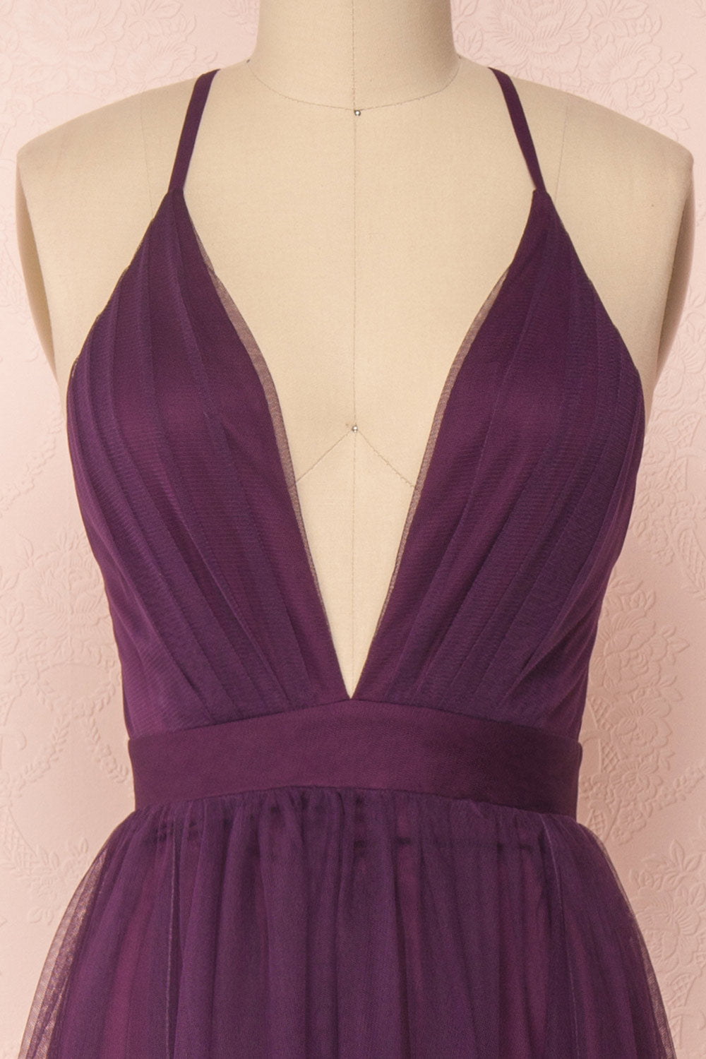 Aliki Eggplant Purple Mesh Maxi Dress | Boutique 1861 2