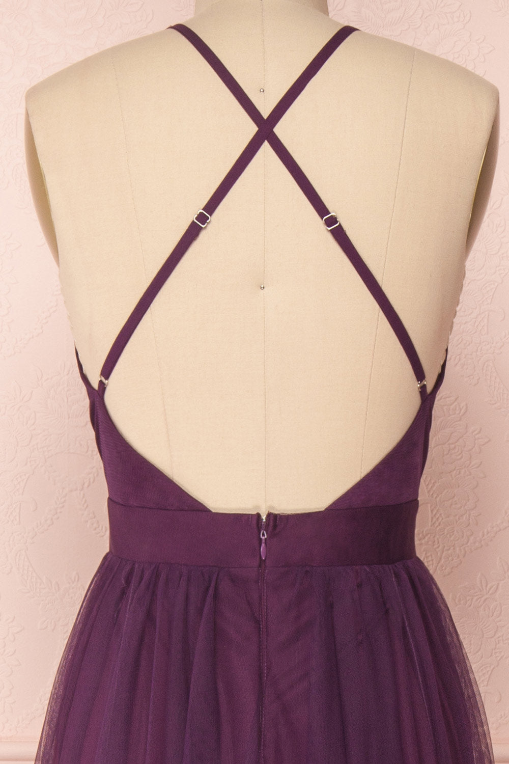 Aliki Eggplant Purple Mesh Maxi Dress | Boutique 1861 6