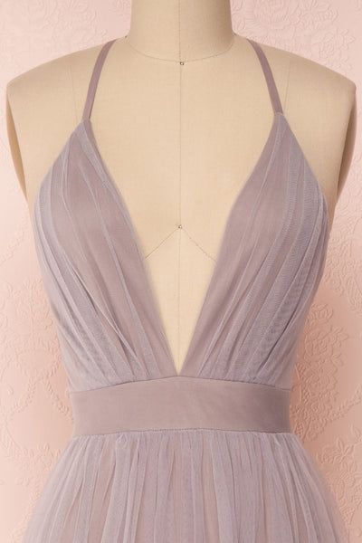 Aliki Lilac Pale Purple Mesh Maxi Dress | Boutique 1861 2