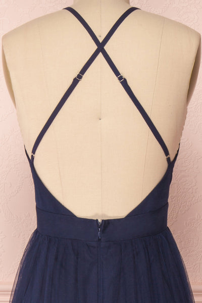 Aliki Midnight Dark Blue Mesh Maxi Dress | Boutique 1861 6