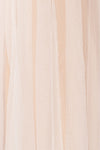 Aliki Taupe & White Mesh Maxi Dress | Boutique 1861 fabric detail