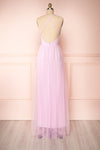 Aliki Lavender Pink Mesh Maxi Dress | Boutique 1861 back view