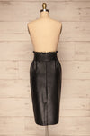 Alimos Black Faux Leather Midi Skirt | La petite garçonne back