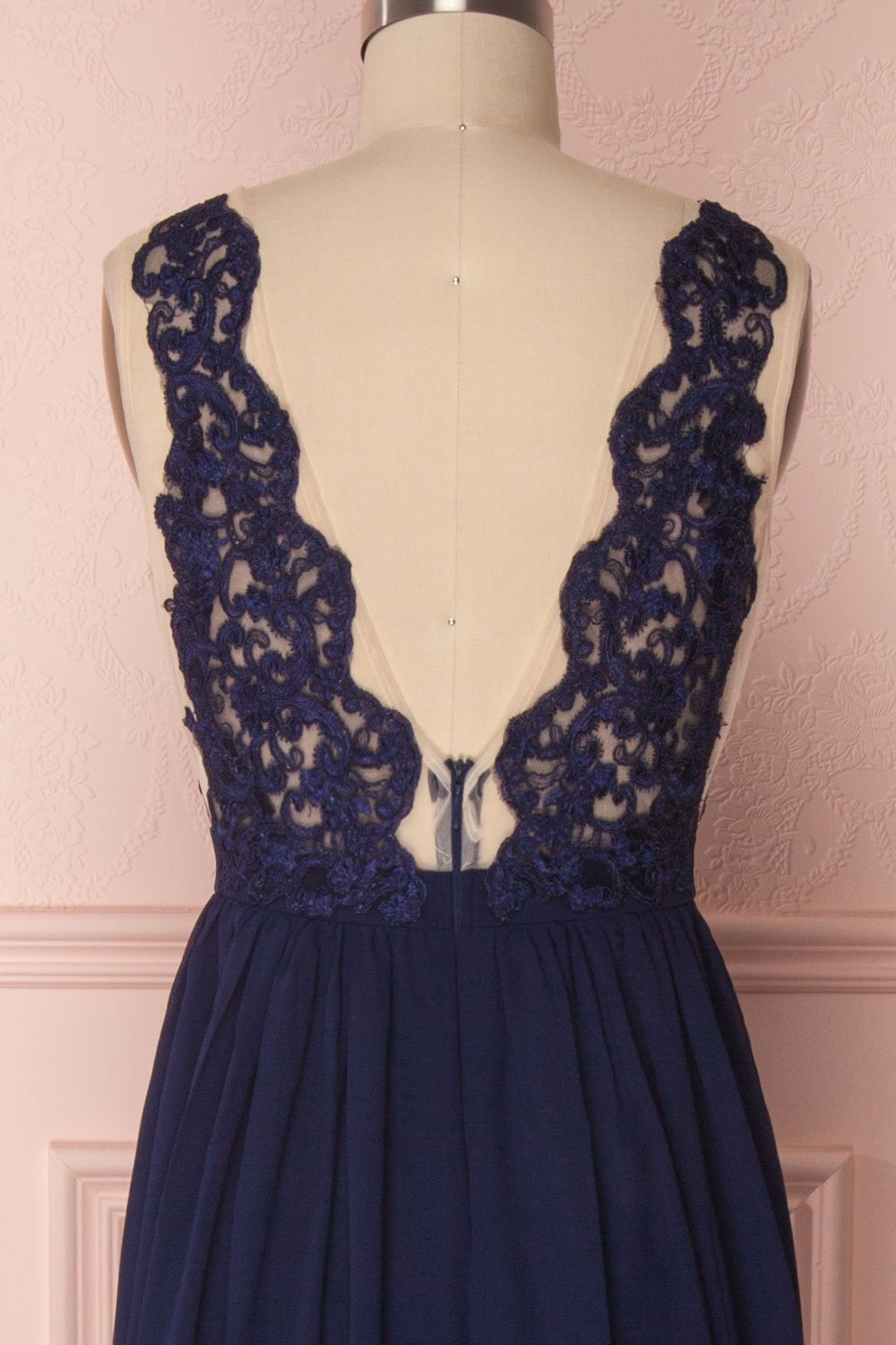 Alitta Navy Blue Embroidered Bodice Maxi Dress | Boudoir 1861 7