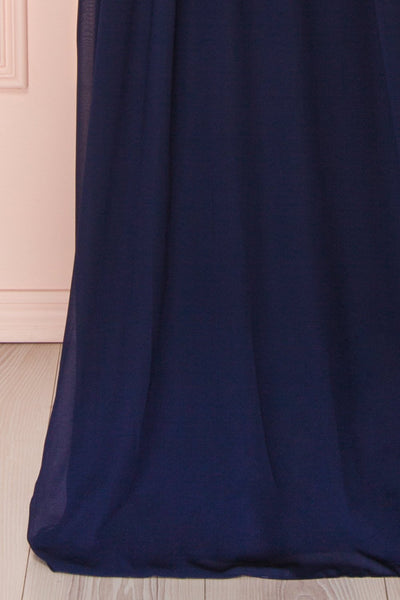 Alitta Navy Blue Embroidered Bodice Maxi Dress | Boudoir 1861 8
