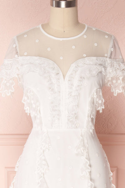 Aliza White Tulle Maxi Bridal Dress with Ruffles | Boudoir 1861 3