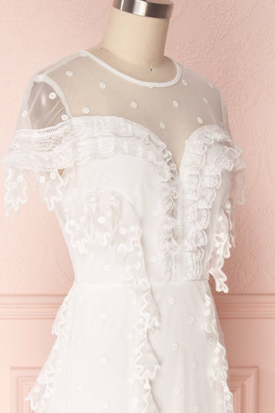 Aliza White Tulle Maxi Bridal Dress with Ruffles | Boudoir 1861 5