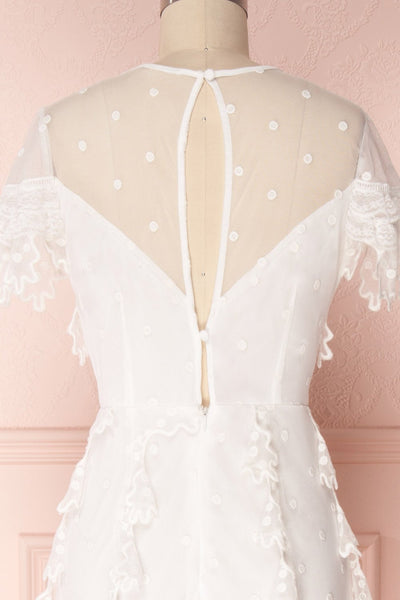 Aliza White Tulle Maxi Bridal Dress with Ruffles | Boudoir 1861 7