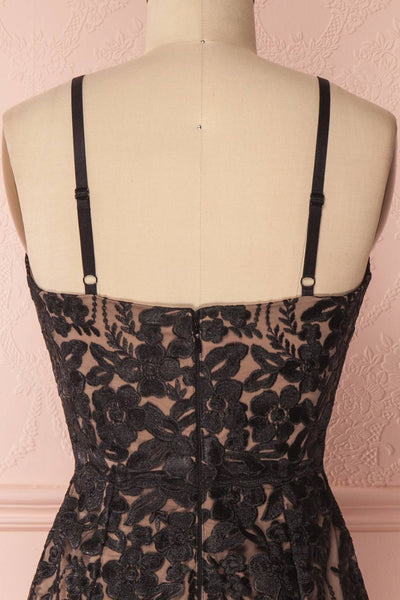 Allyriane Beige & Black Embroidered Cocktail Dress | Boutique 1861