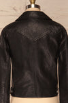 Almada Black Faux Leather Motorcycle Jacket | BACK CLOSE UP  | La Petite Garçonne
