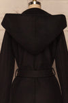Almeirim Black Felt Trench Coat | La Petite Garçonne back close-up